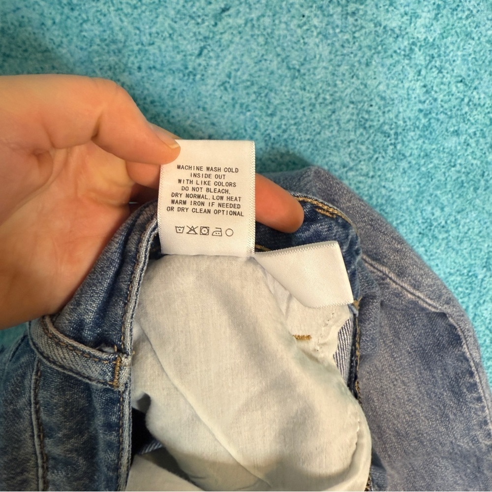 I&M Black Label Distressed Womens Wide Leg Denim Blue Jeans Size 5 Fits 28x29 - Picture 11 of 15